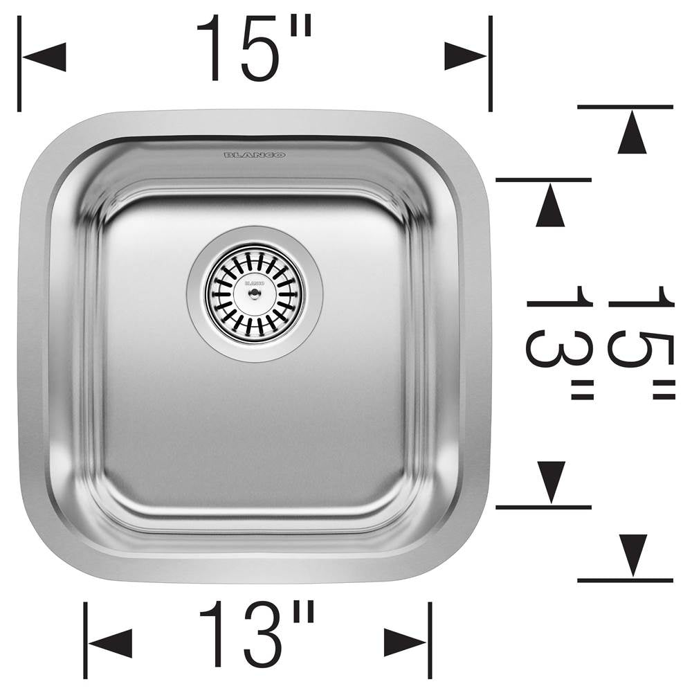 Stellar 15'' Undermount Stainless Steel Bar Sink