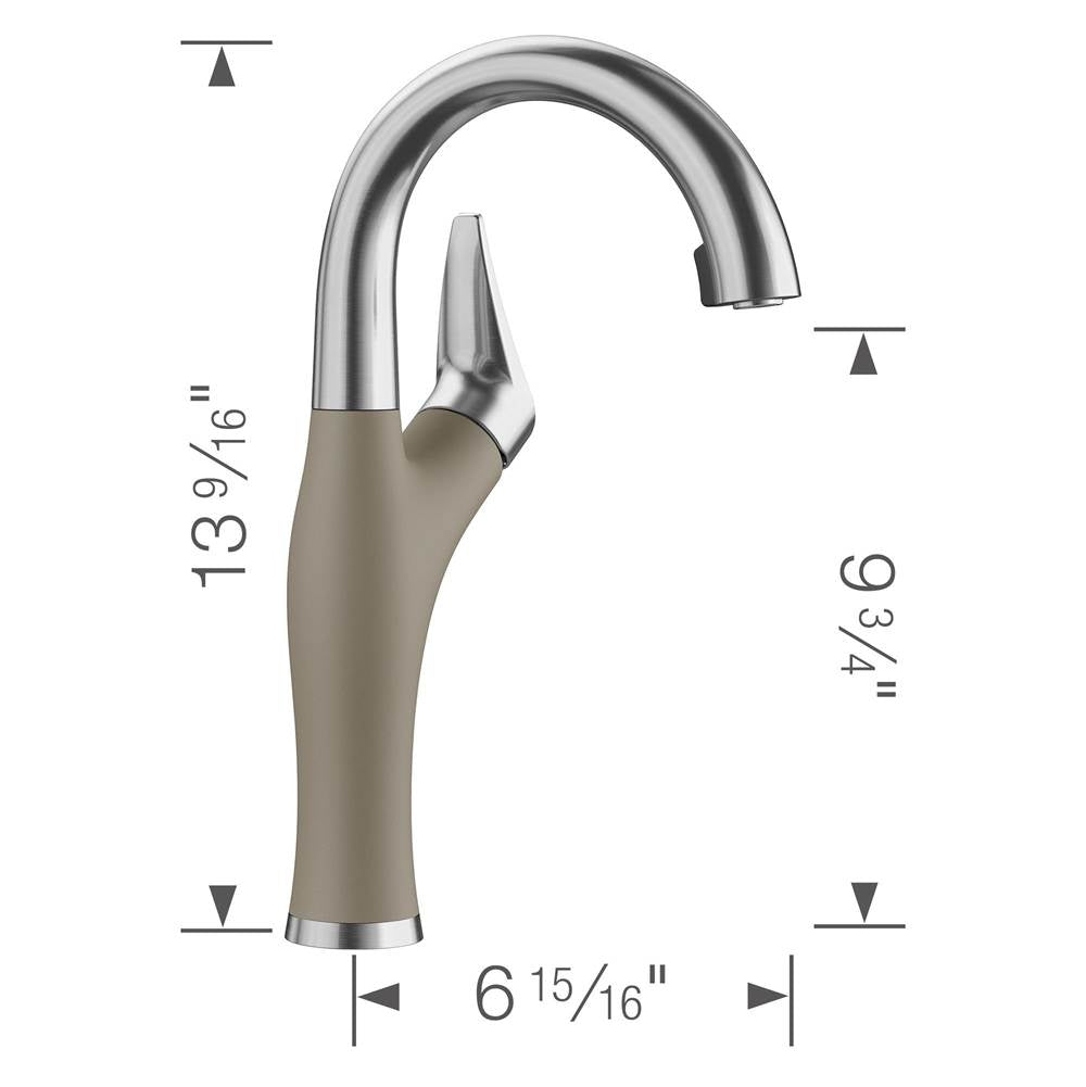 Artona Pull-Down Dual-Spray Bar Faucet - PVD Steel/Anthracite