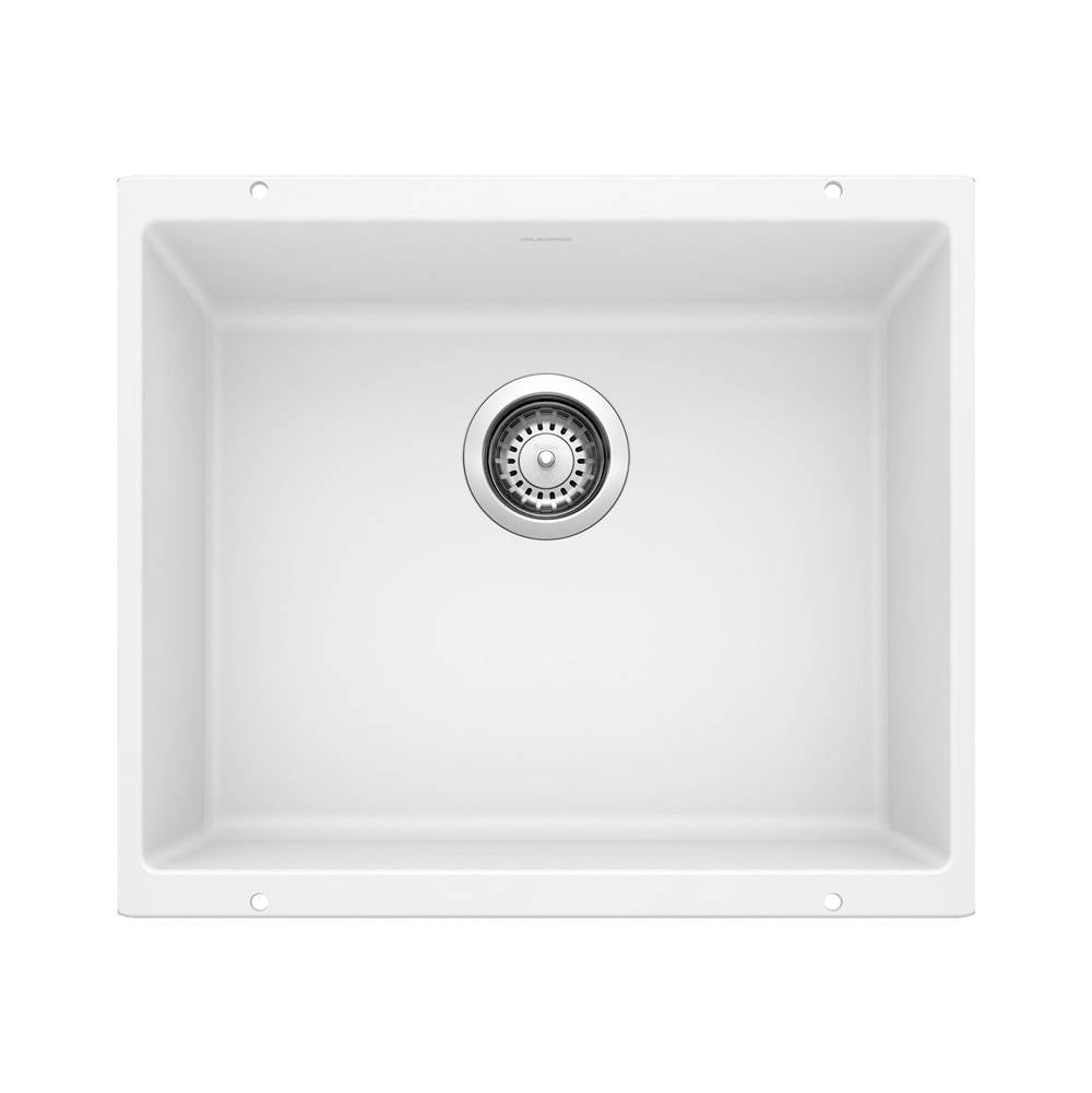 Blanco - Precis SILGRANIT 21'' Single Bowl Undermount Kitchen Sink - White - White
