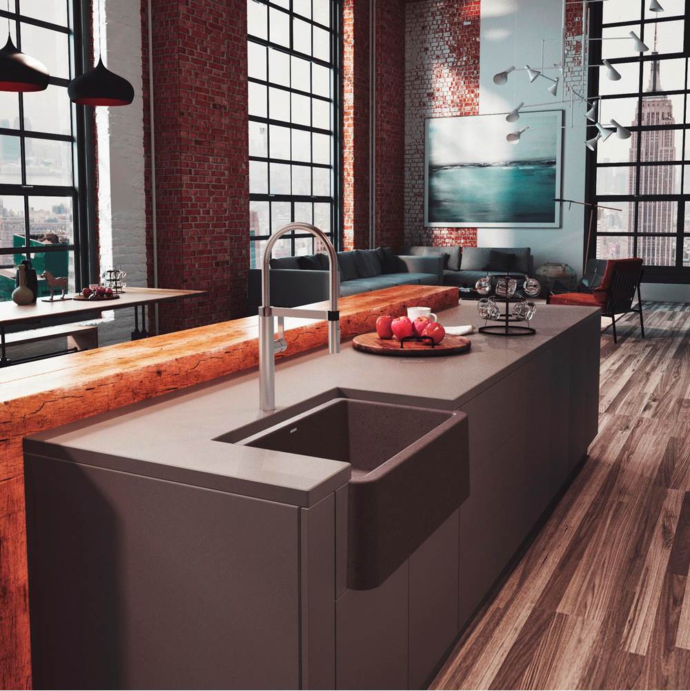 Ikon SILGRANIT 30'' Single Bowl Apron-Front Farmhouse Sink - Anthracite