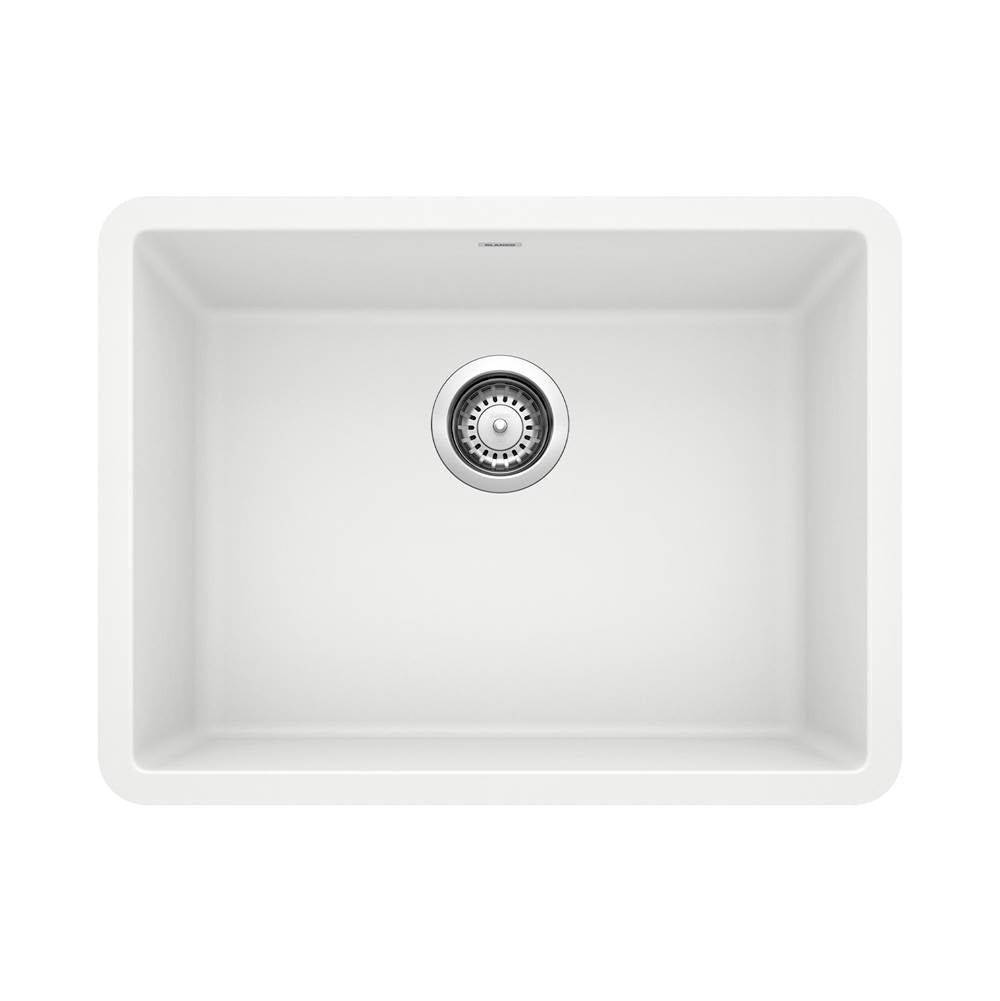 Blanco - Precis SILGRANIT 24'' Single Bowl Undermount Kitchen Sink - White - White