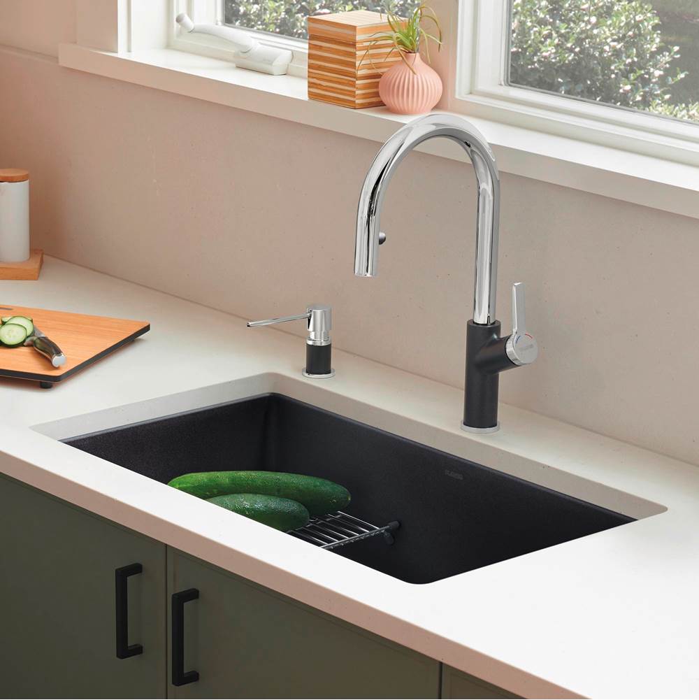 Precis SILGRANIT 30'' Single Bowl Undermount Kitchen Sink - Cinder
