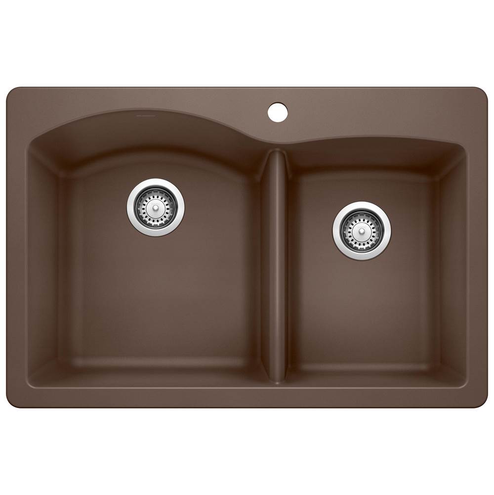Blanco - Diamond SILGRANIT 33'' 60/40 Double Bowl Dual Mount Kitchen Sink - Cafe - Cafe