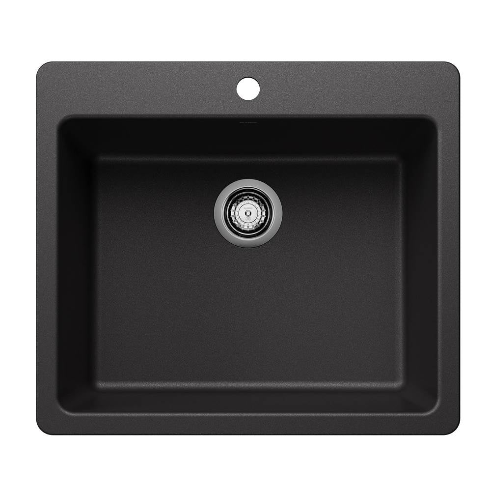 Blanco - Liven SILGRANIT 25'' Single Bowl Dual Mount Kitchen Sink - Anthracite - Anthracite
