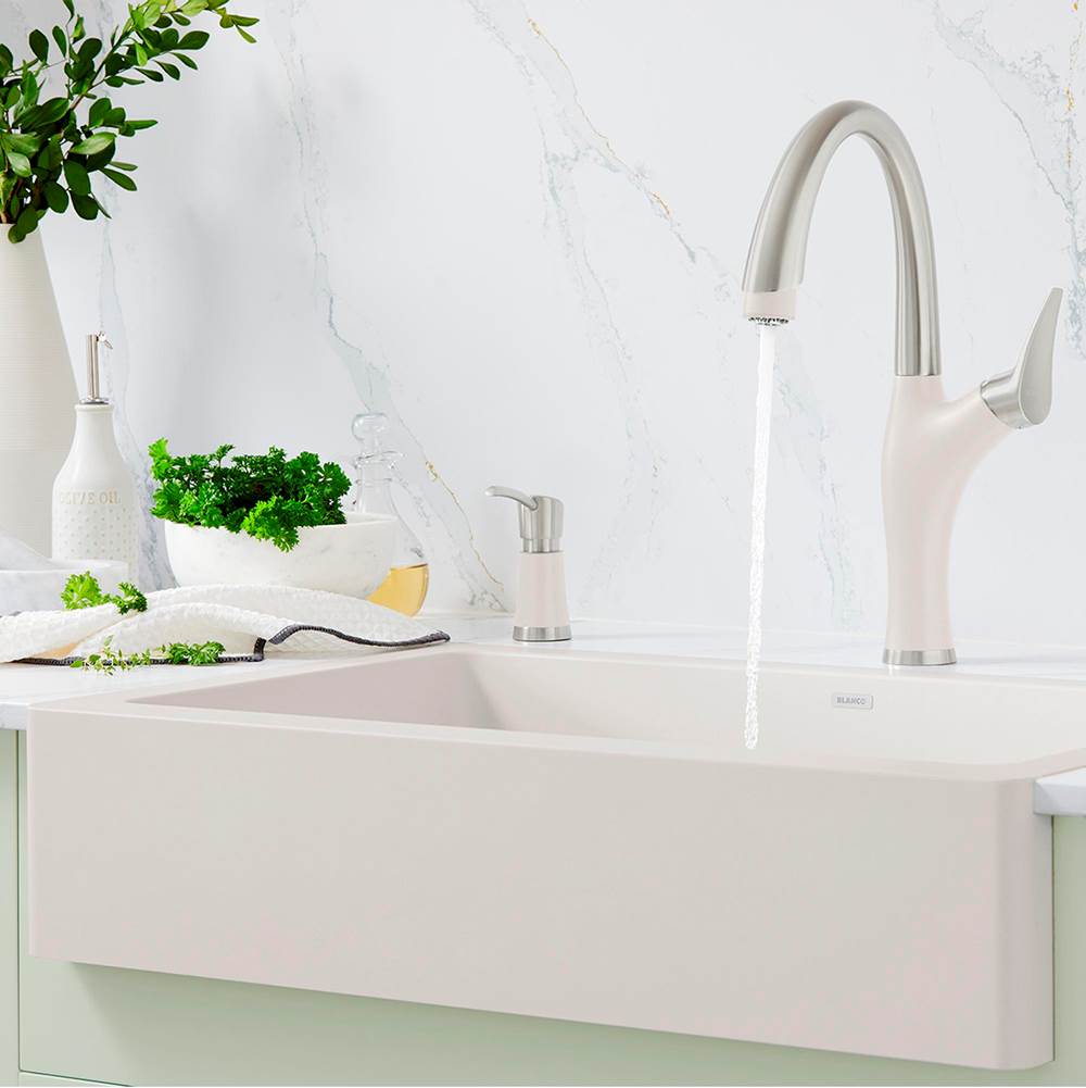 Artona Pull-Down Dual-Spray Kitchen Faucet - PVD Steel/Volcano Gray