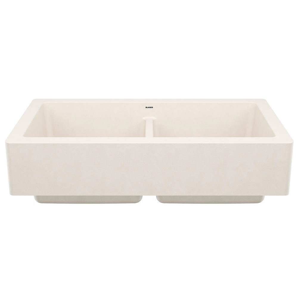 Blanco - Vintera SILGRANIT 33'' Double Bowl Apron-Front Farmhouse Sink - Soft White - Soft White