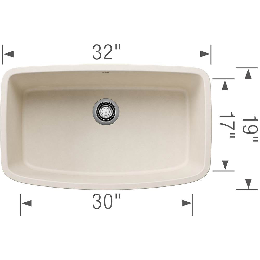 Valea SILGRANIT 32'' Super Single Undermount Kitchen Sink - Soft White