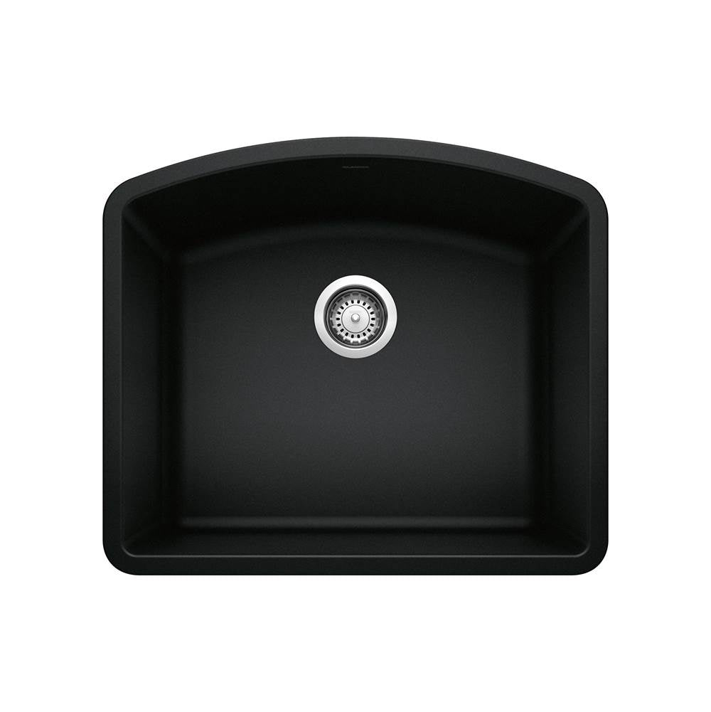 Blanco - Diamond SILGRANIT 24'' Single Bowl Undermount Kitchen Sink - Coal Black - Coal Black
