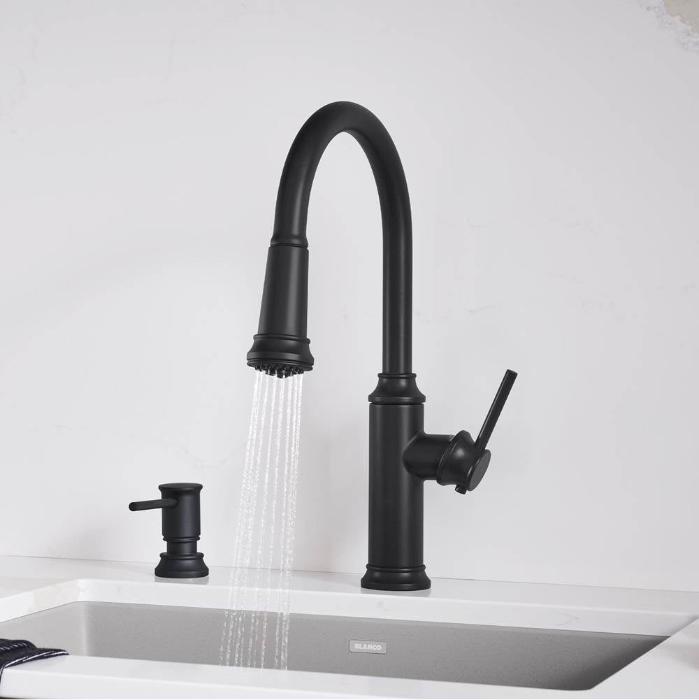 Empressa High Arc Pull-Down Dual-Spray Kitchen Faucet - PVD Steel