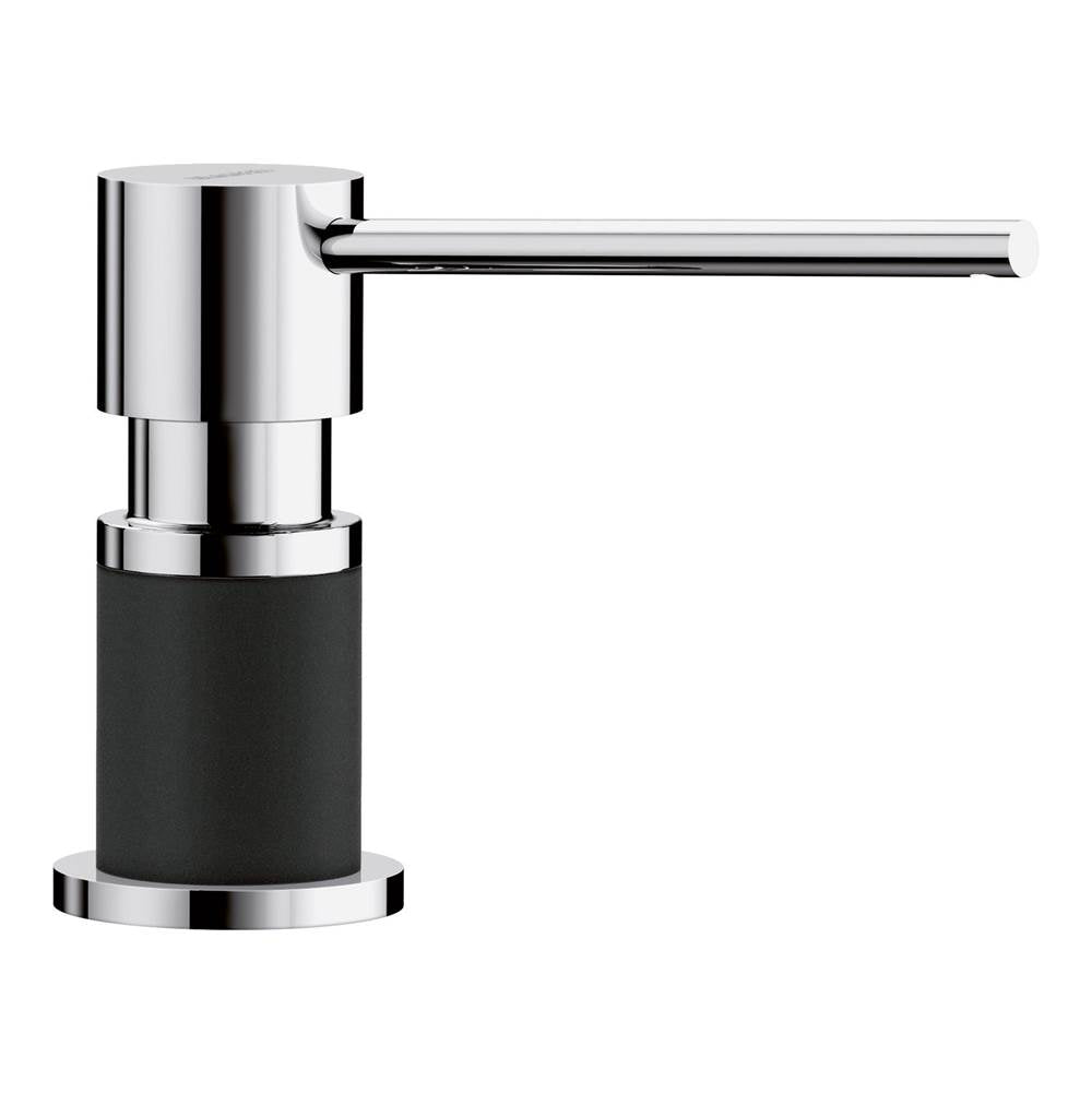 Blanco - Lato Soap Dispenser - Chrome/Coal Black - Chrome With Coal Black