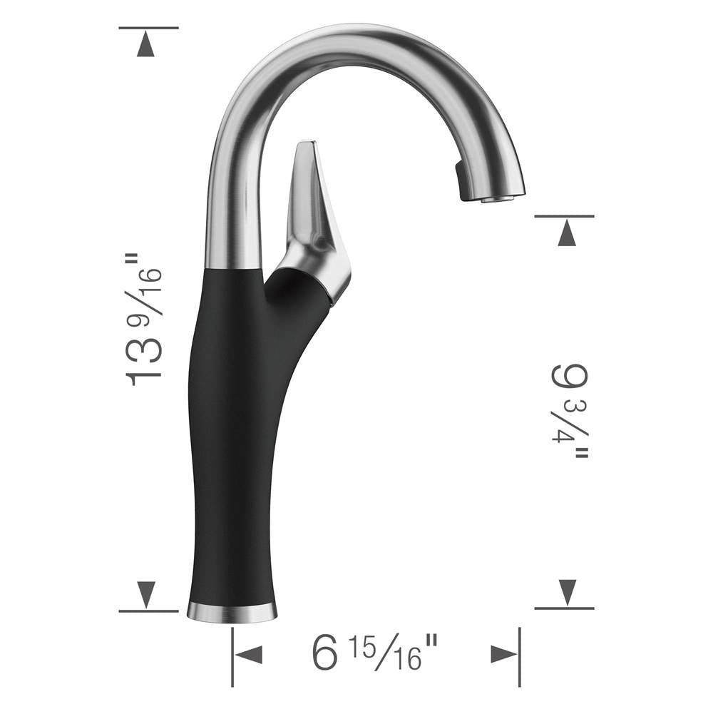 Artona Pull-Down Dual-Spray Bar Faucet - PVD Steel/Anthracite