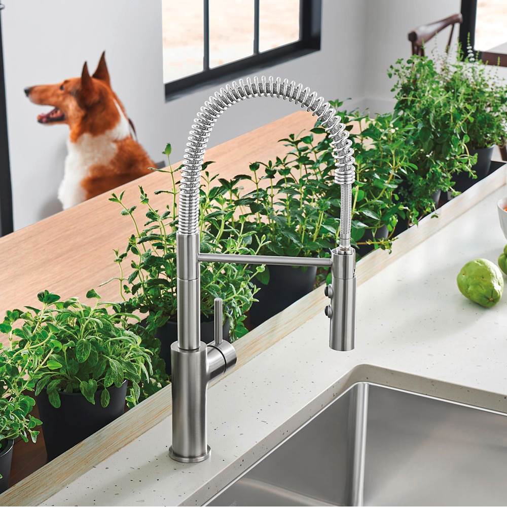 Catris Semi-Pro Pull-Down Dual-Spray Kitchen Faucet - Chrome
