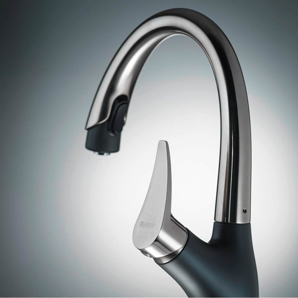 Artona Pull-Down Dual-Spray Kitchen Faucet - PVD Steel/Anthracite