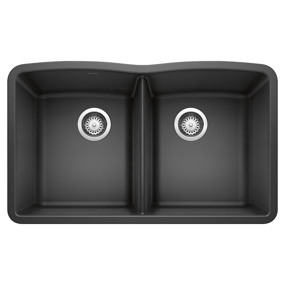 Blanco - Diamond SILGRANIT 32'' 50/50 Double Bowl Undermount Kitchen Sink - Anthracite - Anthracite