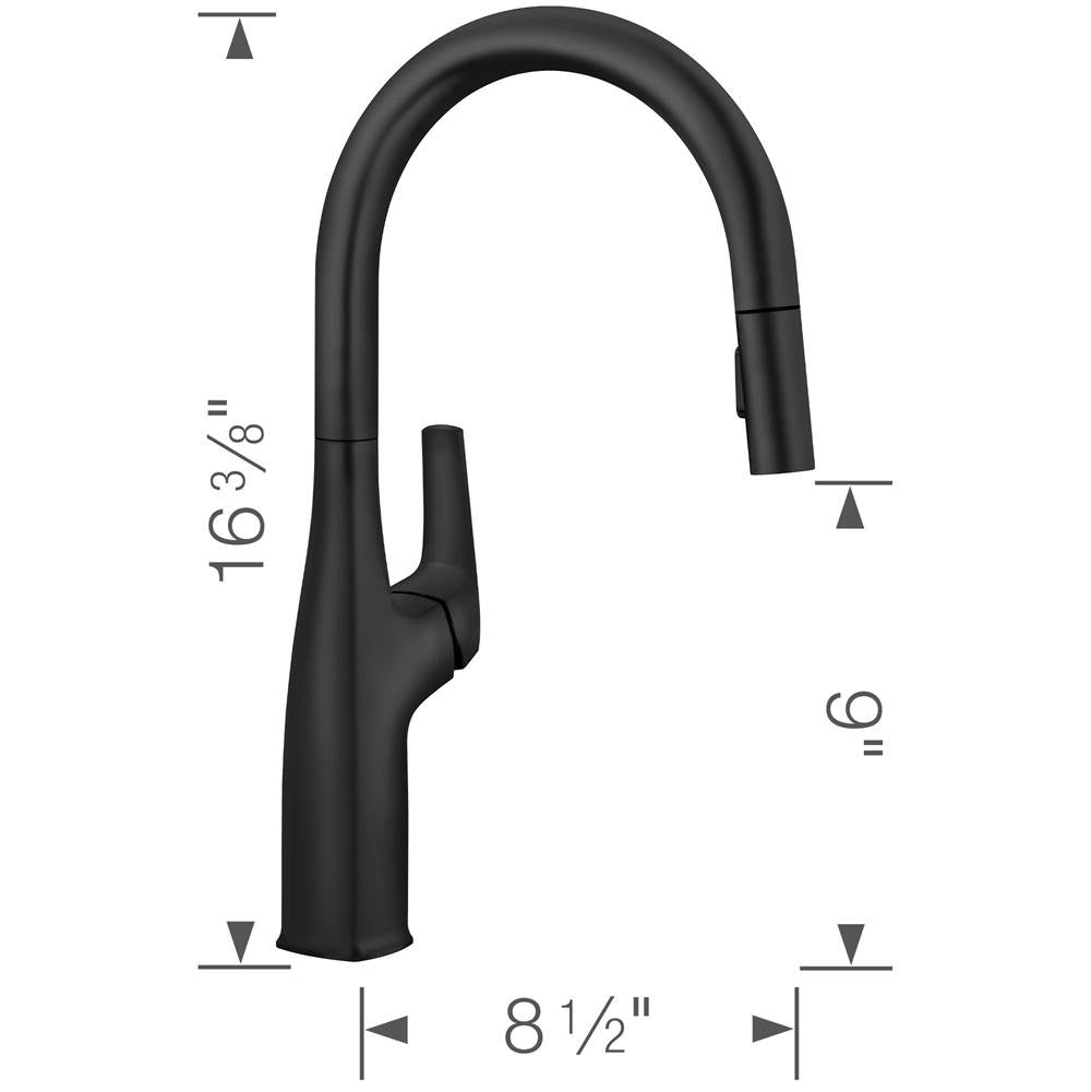 Rivana High-Arc Pull-Down Dual-Spray Kitchen Faucet - Chrome