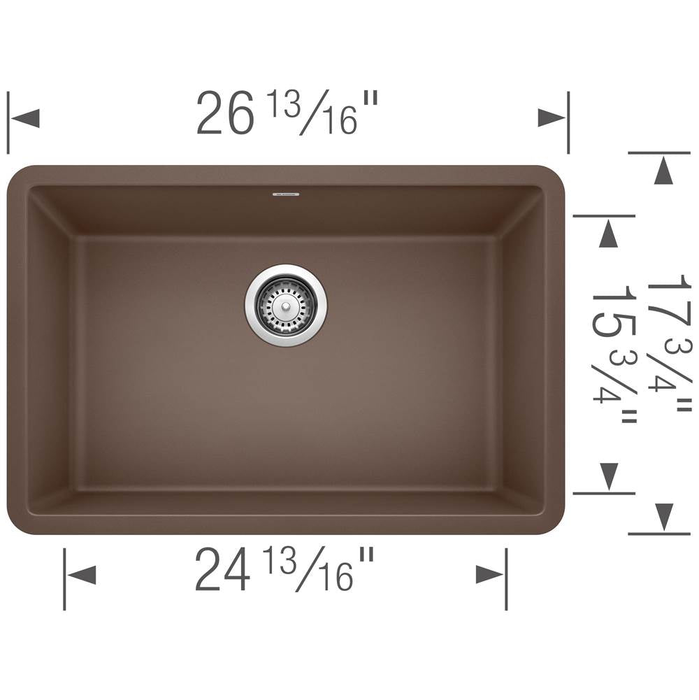 Precis SILGRANIT 27'' Single Bowl Undermount Kitchen Sink - Coal Black