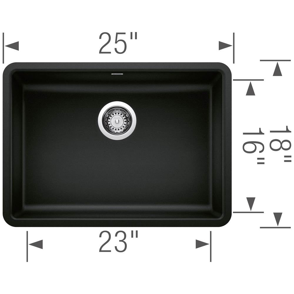 Precis SILGRANIT 25'' ADA Single Bowl Undermount Kitchen Sink - Cinder