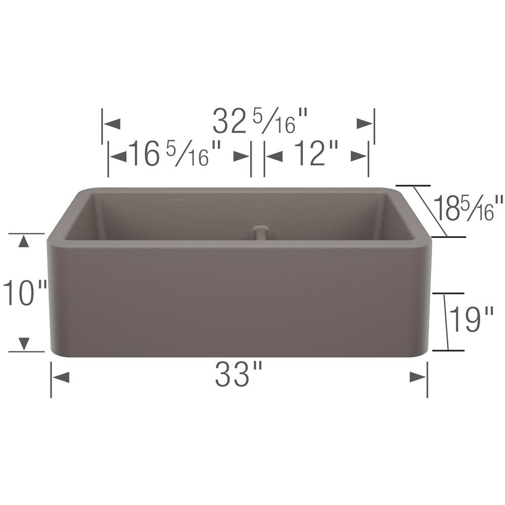 Ikon SILGRANIT 33'' Double Bowl Apron-Front Farmhouse Sink with Low Divide - Soft White
