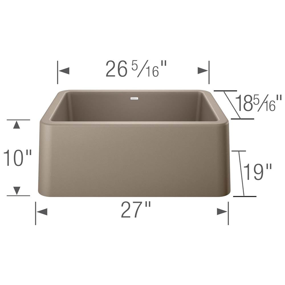 Ikon SILGRANIT 27'' Single Bowl Apron-Front Farmhouse Sink - Anthracite