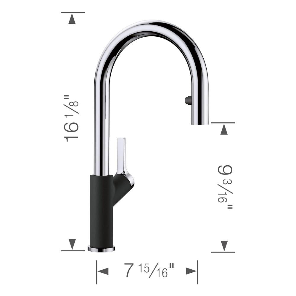 Urbena Pull-Down Dual-Spray Kitchen Faucet - Chrome
