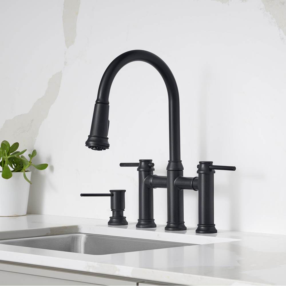 Empressa Pull-Down Dual-Spray Bridge Faucet - Chrome