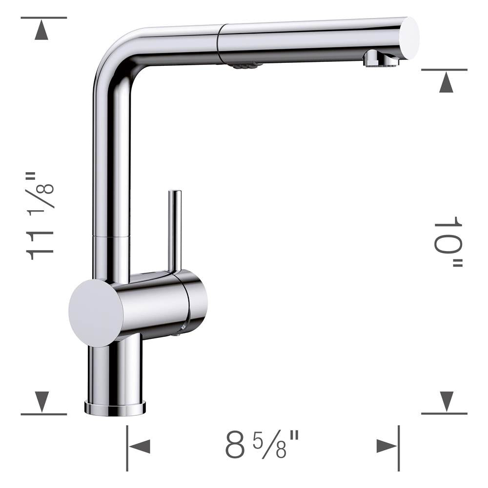 Linus Low Arc Pull-Out Dual-Spray Kitchen Faucet - Chrome