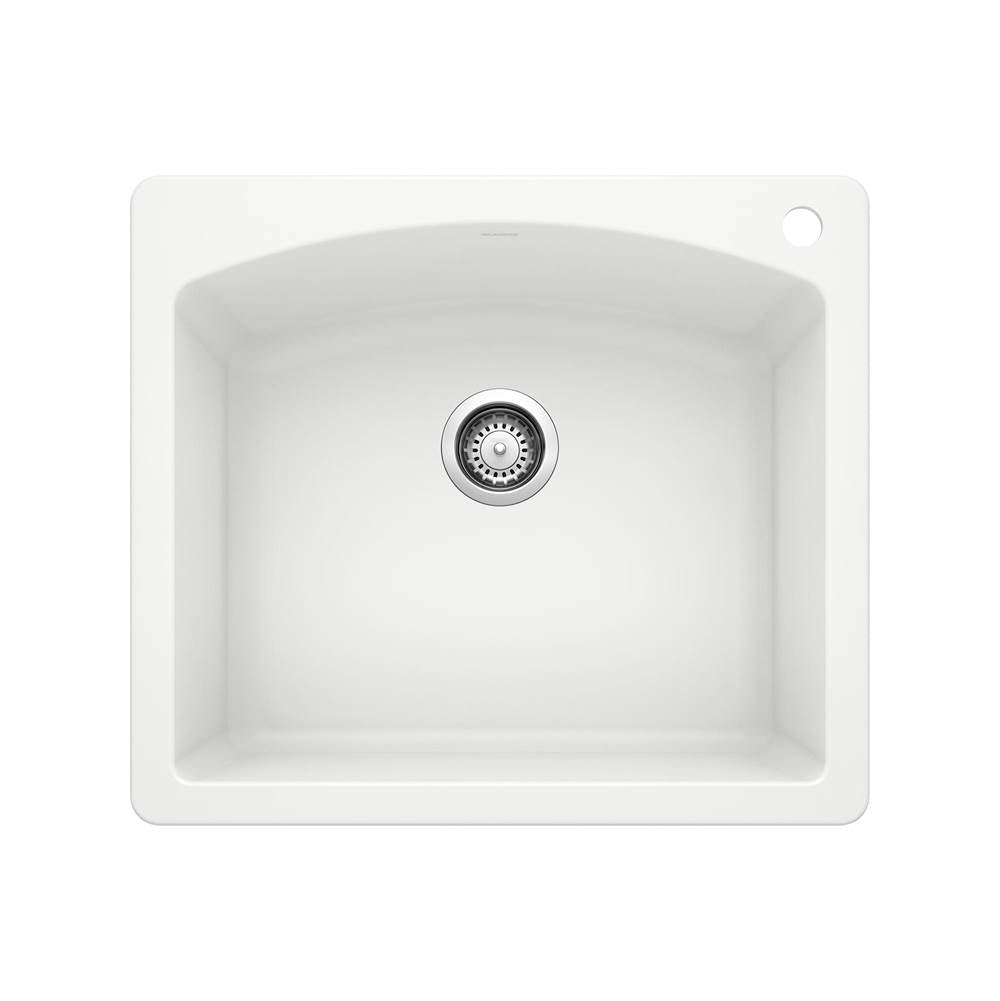 Blanco - Diamond SILGRANIT 25'' Single Bowl Dual Mount Kitchen Sink - White - White