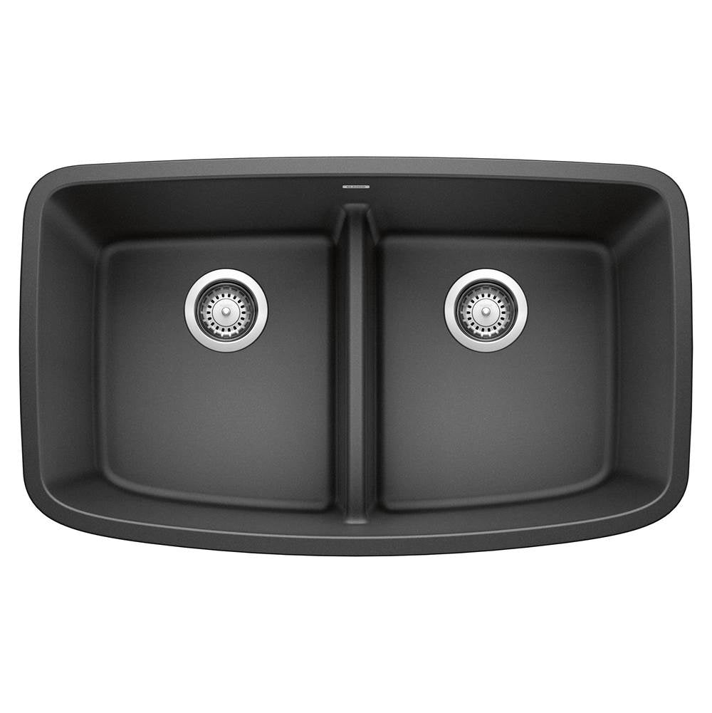 Blanco - Valea SILGRANIT 32'' 50/50 Double Bowl Undermount Kitchen Sink with Low Divide - Anthracite - Anthracite