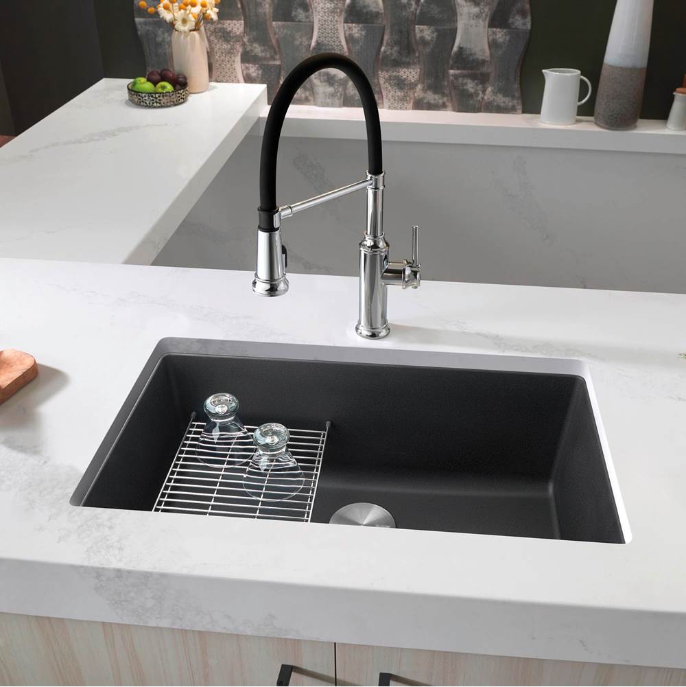 Precis SILGRANIT 30'' Single Bowl Undermount Kitchen Sink - Cinder