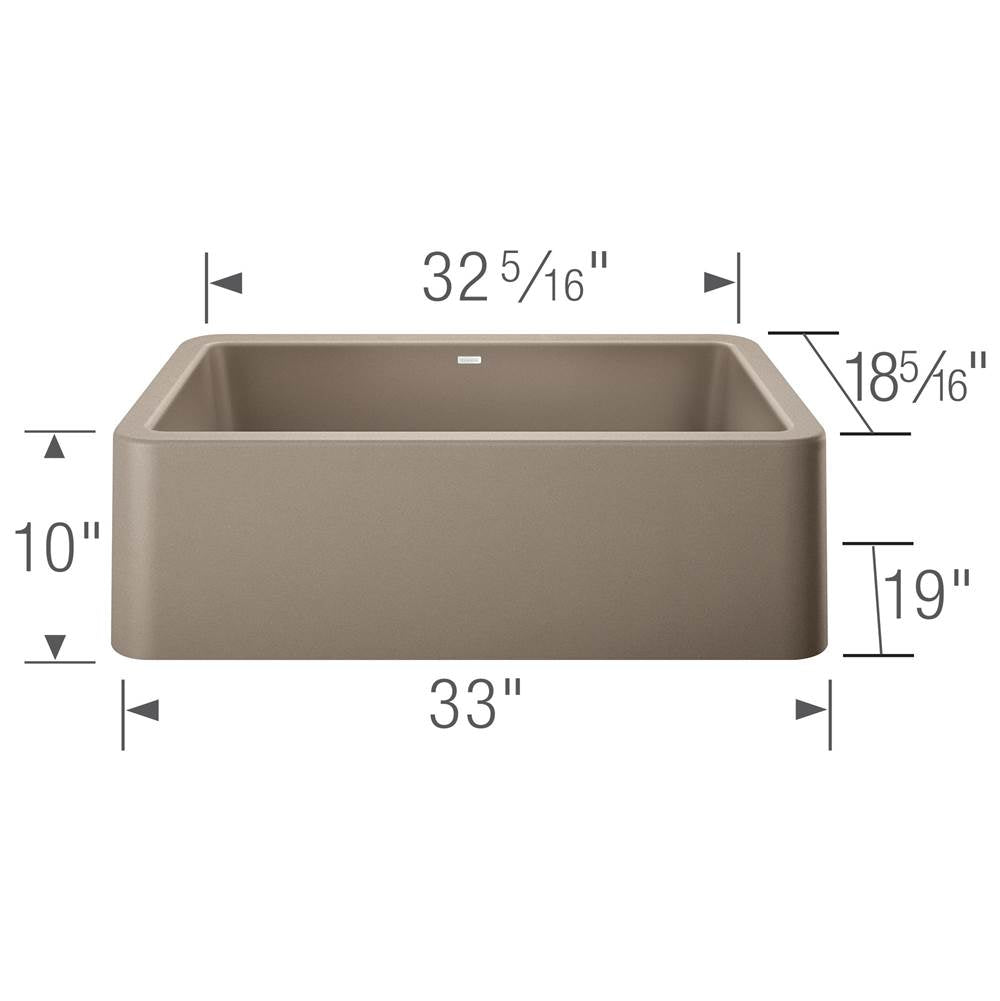 Ikon SILGRANIT 33'' Single Bowl Apron-Front Farmhouse Sink - Anthracite