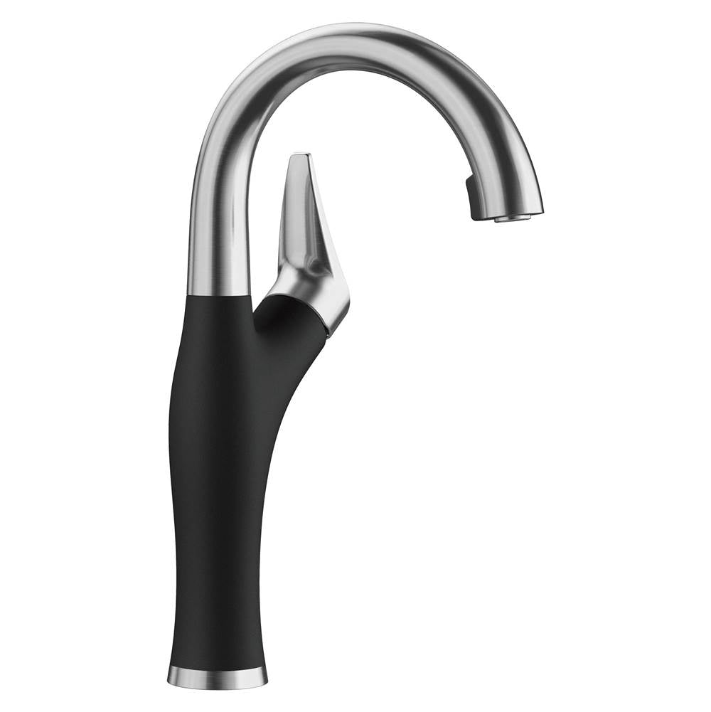 Blanco - Artona Pull-Down Dual-Spray Bar Faucet - PVD Steel/Coal Black - Pvd Steel With Coal Black