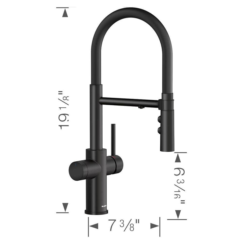 Catris Flexo Filter-Ready Semi-Pro Pull-Down Dual-Spray Kitchen Faucet - Chrome