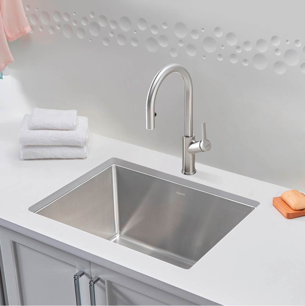 Quatrus R15 25'' Single Bowl Dual Mount Stainless Steel Laundry Sink