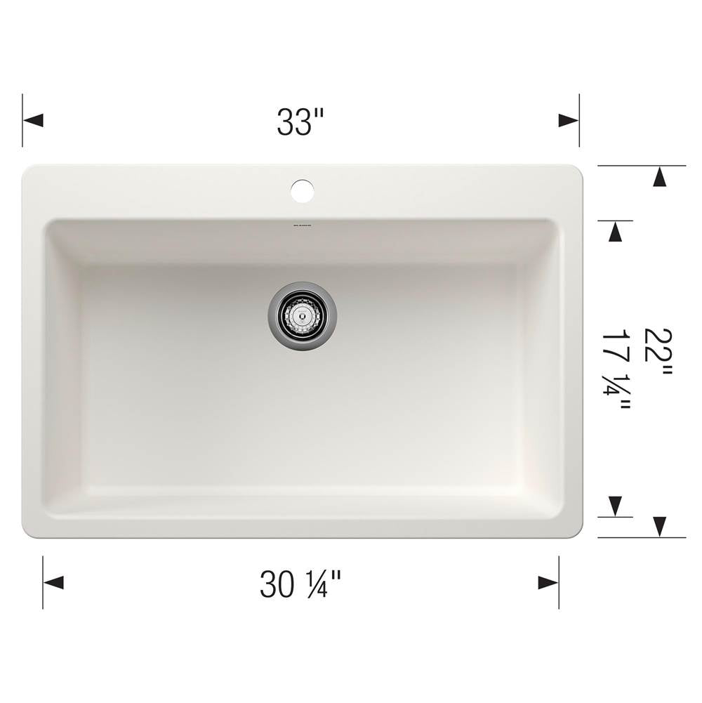 Liven SILGRANIT 33'' Super Single Dual Mount Kitchen Sink - Coal Black