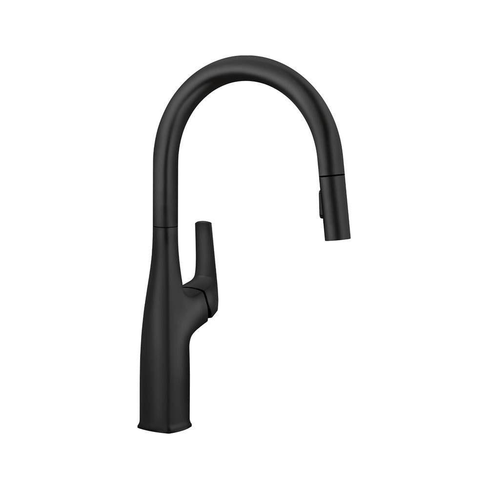 Blanco - Rivana High-Arc Pull-Down Dual-Spray Kitchen Faucet - Matte Black - Matte Black