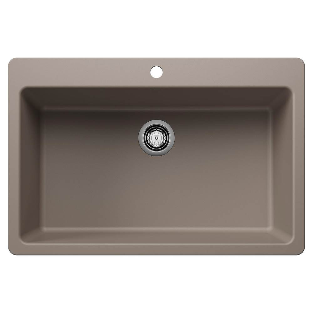 Blanco - Liven SILGRANIT 33'' Super Single Dual Mount Kitchen Sink - Truffle - Truffle