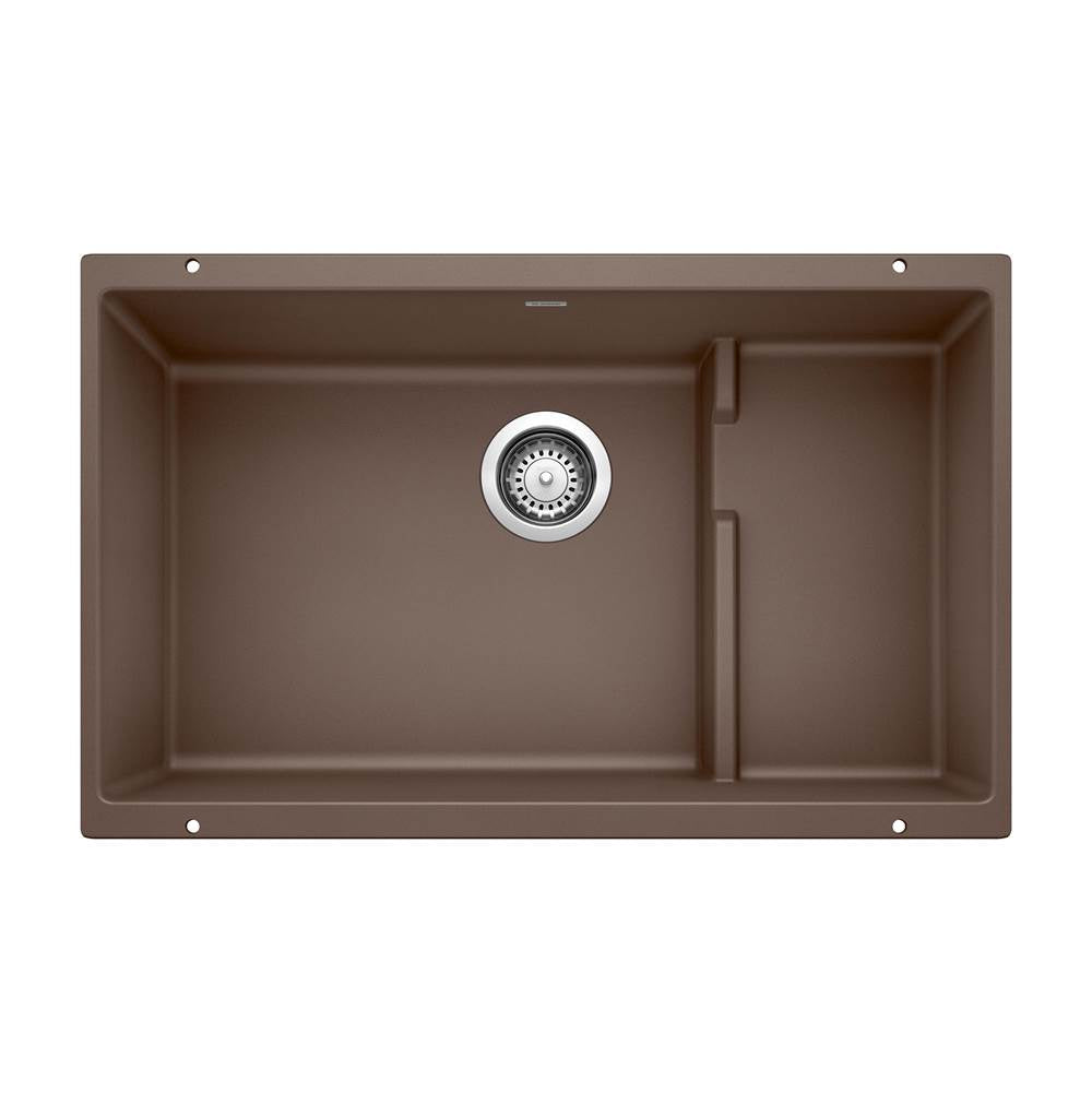 Blanco - Precis Cascade SILGRANIT 29'' Single Bowl Undermount Kitchen Sink with Colander - Cafe - Cafe