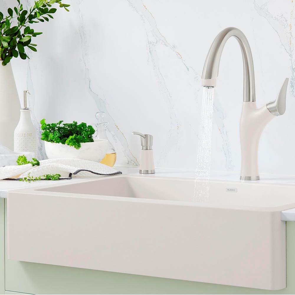Artona Pull-Down Dual-Spray Kitchen Faucet - PVD Steel/Volcano Gray