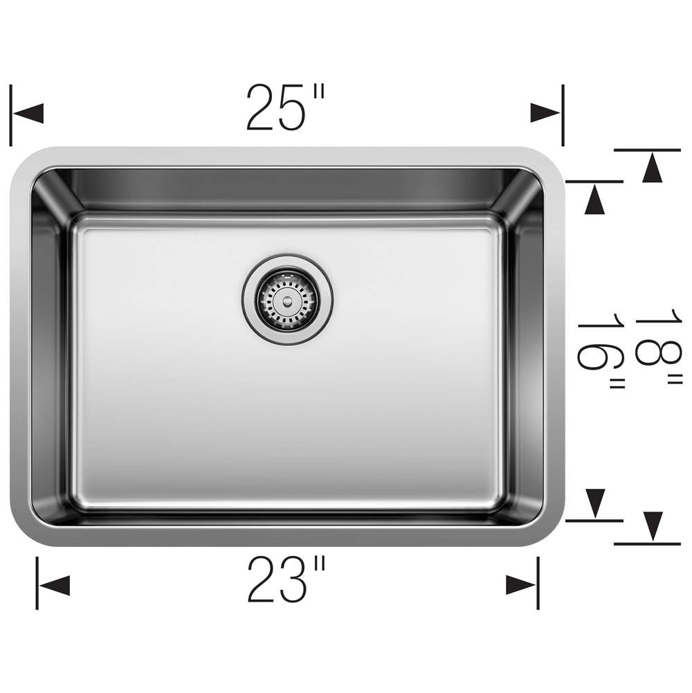 Formera 25'' Single Bowl Undermount Stainless Steel Kitchen Sink