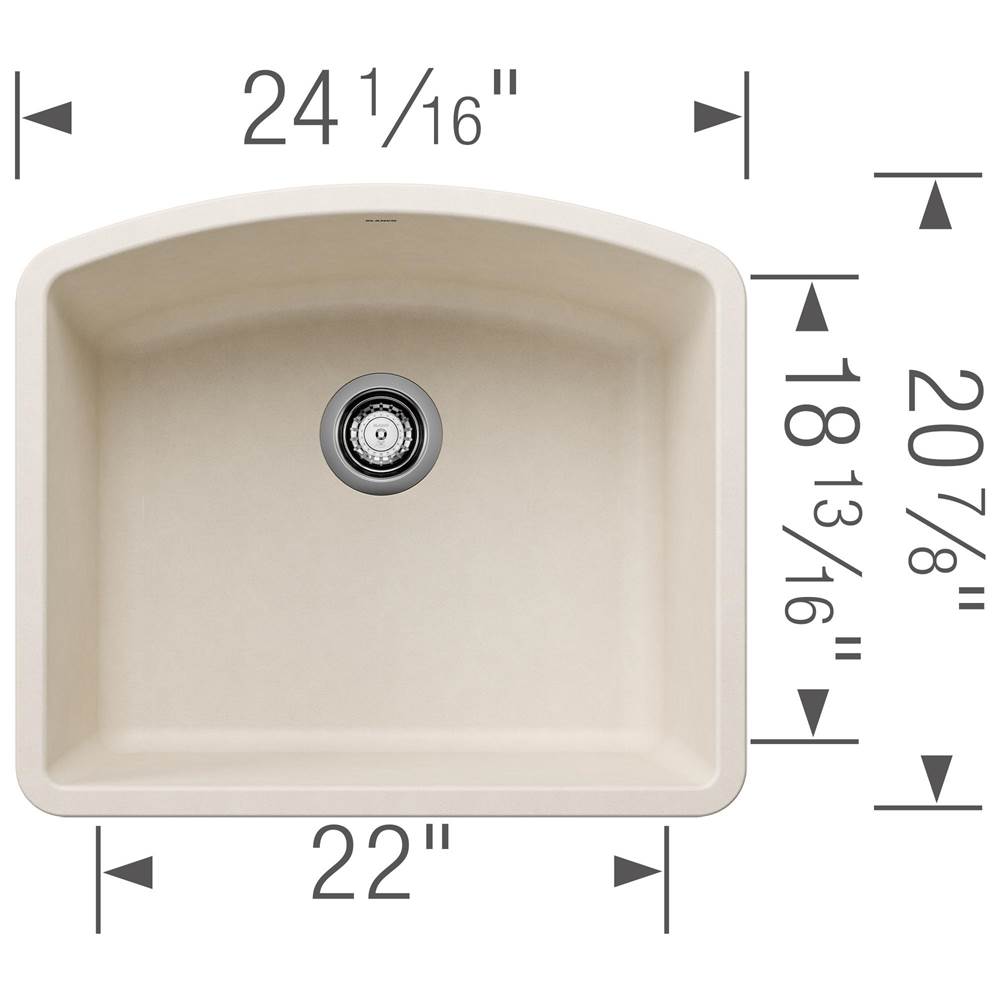 Diamond SILGRANIT 24'' Single Bowl Undermount Kitchen Sink - Soft White