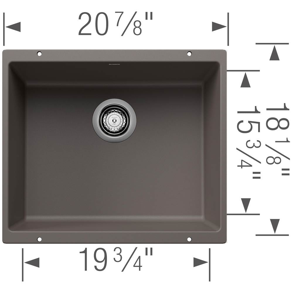 Precis SILGRANIT 21'' Single Bowl Undermount Kitchen Sink - Soft White