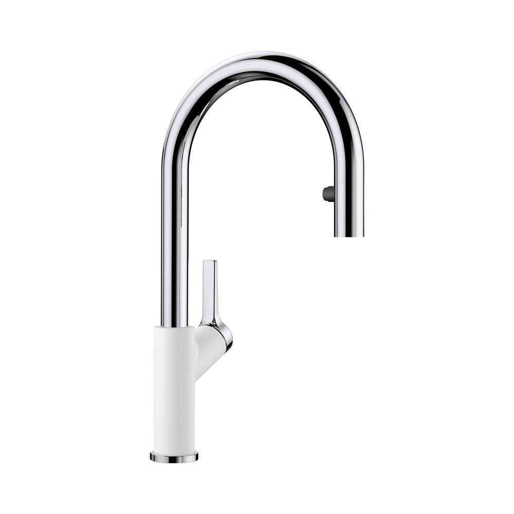 Blanco - Urbena Pull-Down Dual-Spray Kitchen Faucet - Chrome/White - Chrome With White