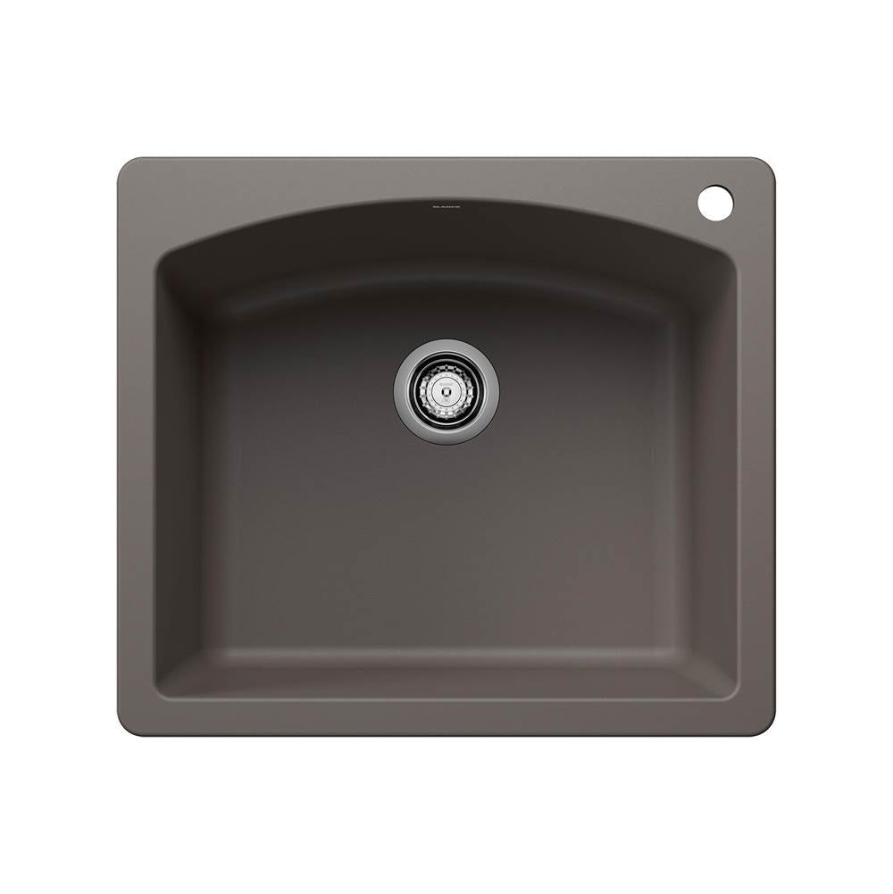 Blanco - Diamond SILGRANIT 25'' Single Bowl Dual Mount Kitchen Sink - Volcano Gray - Volcano Gray