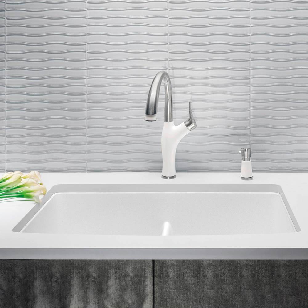 Diamond SILGRANIT 32'' 50/50 Double Bowl Undermount Kitchen Sink with Low Divide - Cinder