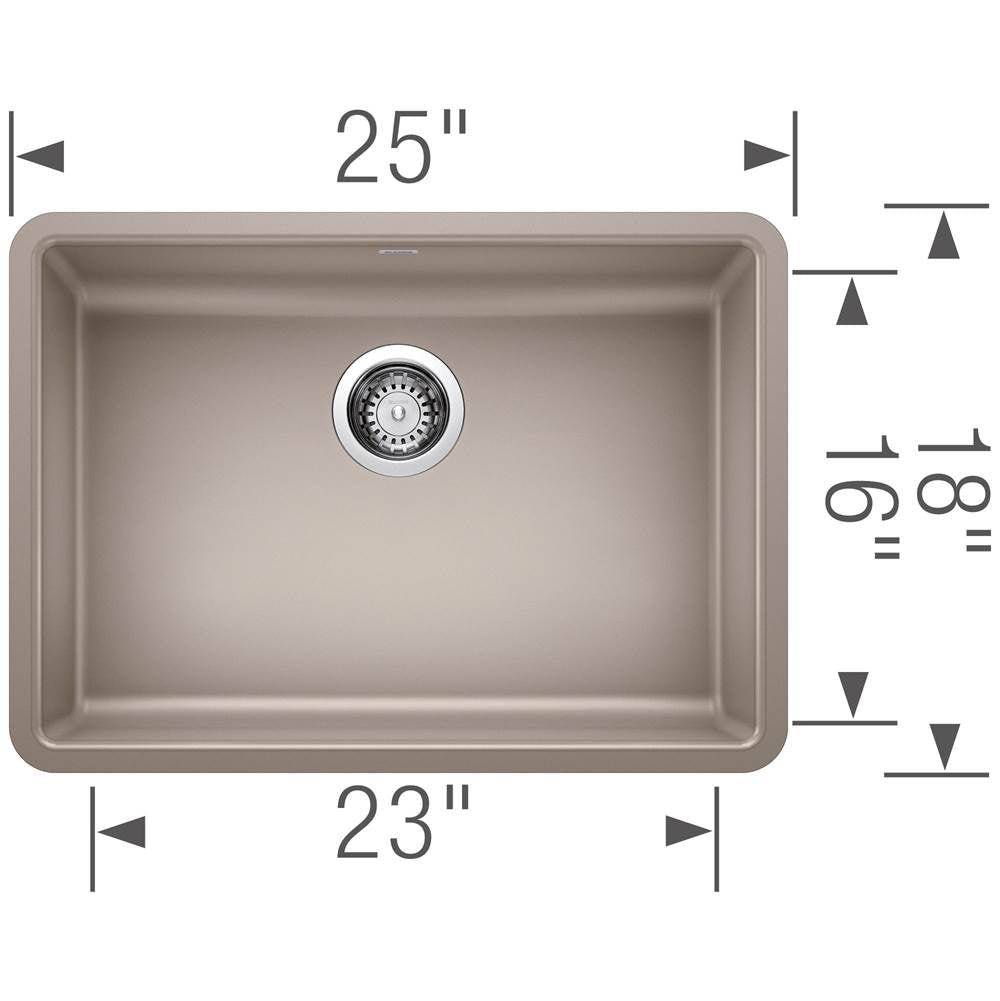 Precis SILGRANIT 25'' ADA Single Bowl Undermount Kitchen Sink - Cinder