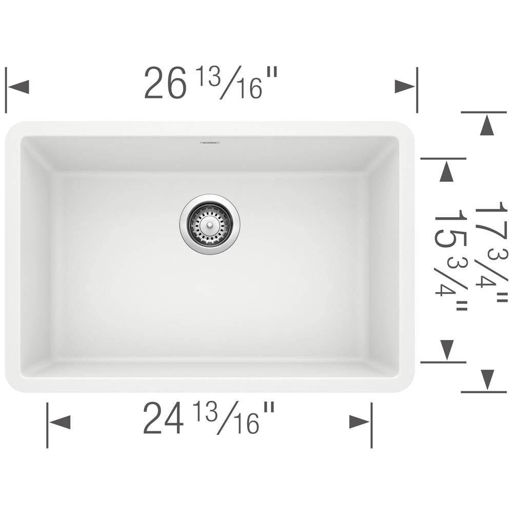 Precis SILGRANIT 27'' Single Bowl Undermount Kitchen Sink - Coal Black