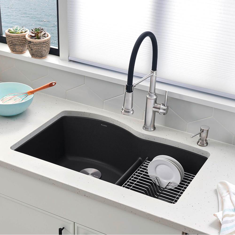 Diamond SILGRANIT 32'' 60/40 Double Bowl Undermount Kitchen Sink with Low Divide - Anthracite