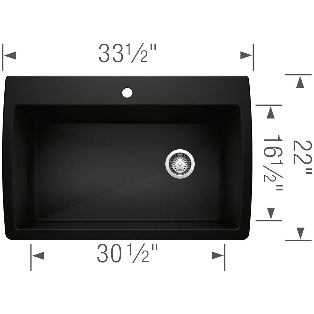Diamond SILGRANIT 33.5'' Super Single Dual Mount Kitchen Sink - Cafe