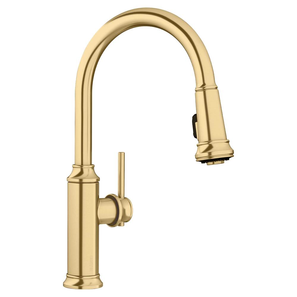 Blanco - Empressa High Arc Pull-Down Dual-Spray Kitchen Faucet - Satin Gold - Satin Gold