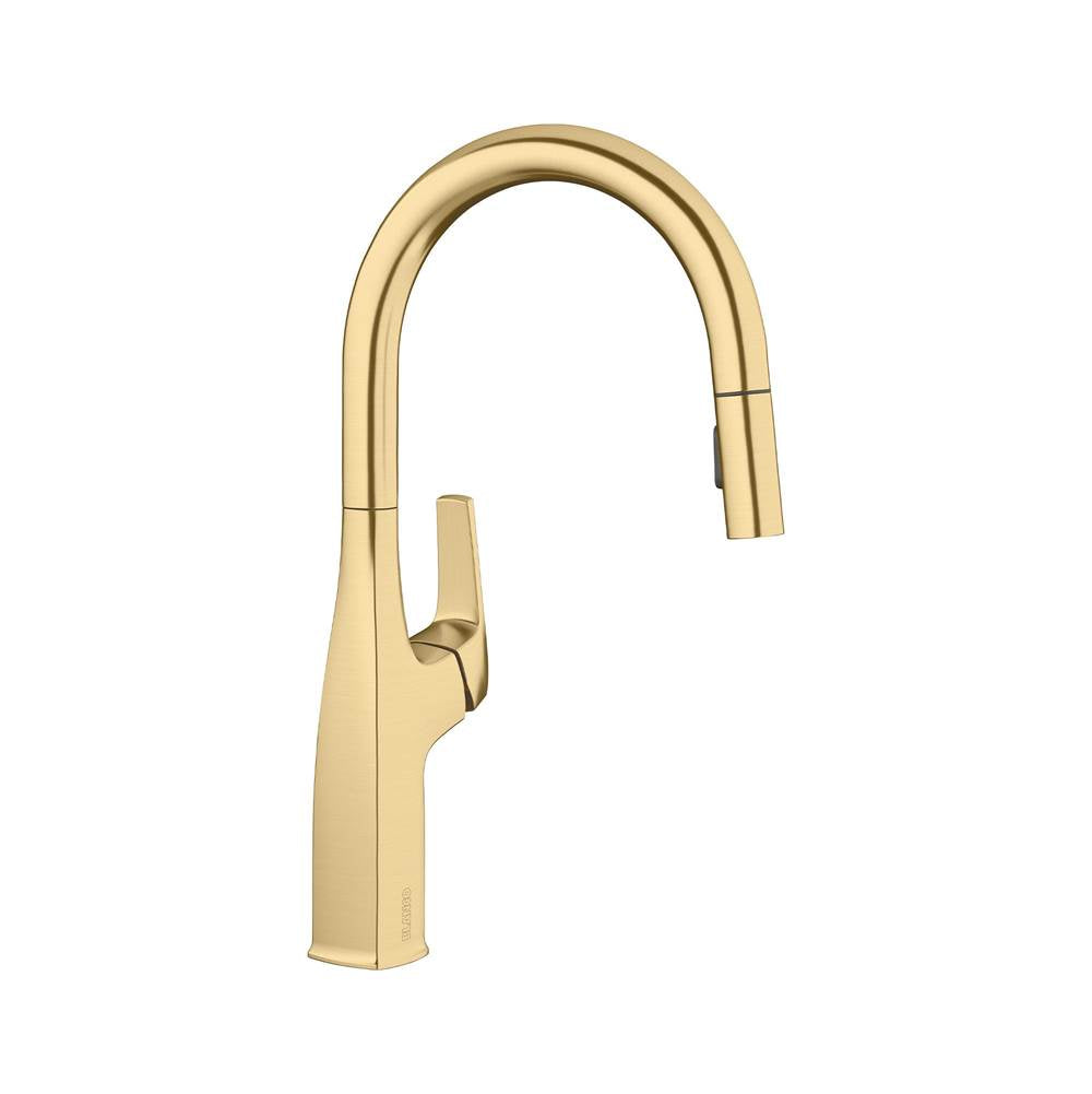 Blanco - Rivana High-Arc Pull-Down Dual-Spray Kitchen Faucet - Satin Gold - Satin Gold